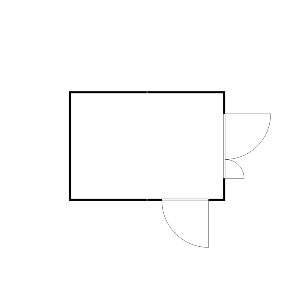 Numéro de l'image du produit 2: Combinaison de conteneurs de matériel FLADAFI® 12 m², démontés, sans fond, dimensions extérieures 3 050x4 340x2 115 mm, porte à doubles battants (division asymétrique), au centre du côté avant, porte supplémentaire