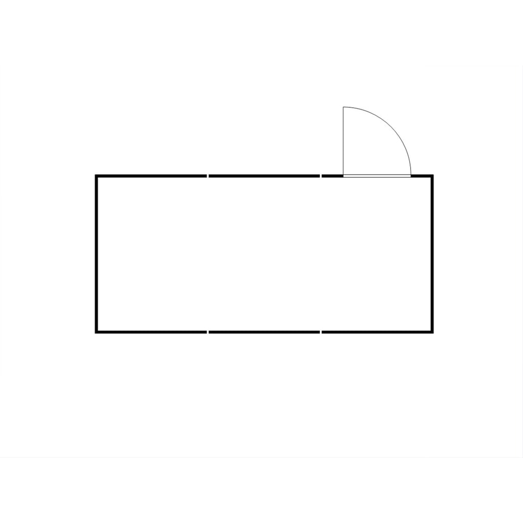 N° de l'image du produit 2 : Combinaison de conteneur de matériaux FLADAFI®, démontée, 18 m², sans étagère, haut. x larg. x prof. 2 115 x 3 050 x 6 520 mm, porte à un battant, au centre du module