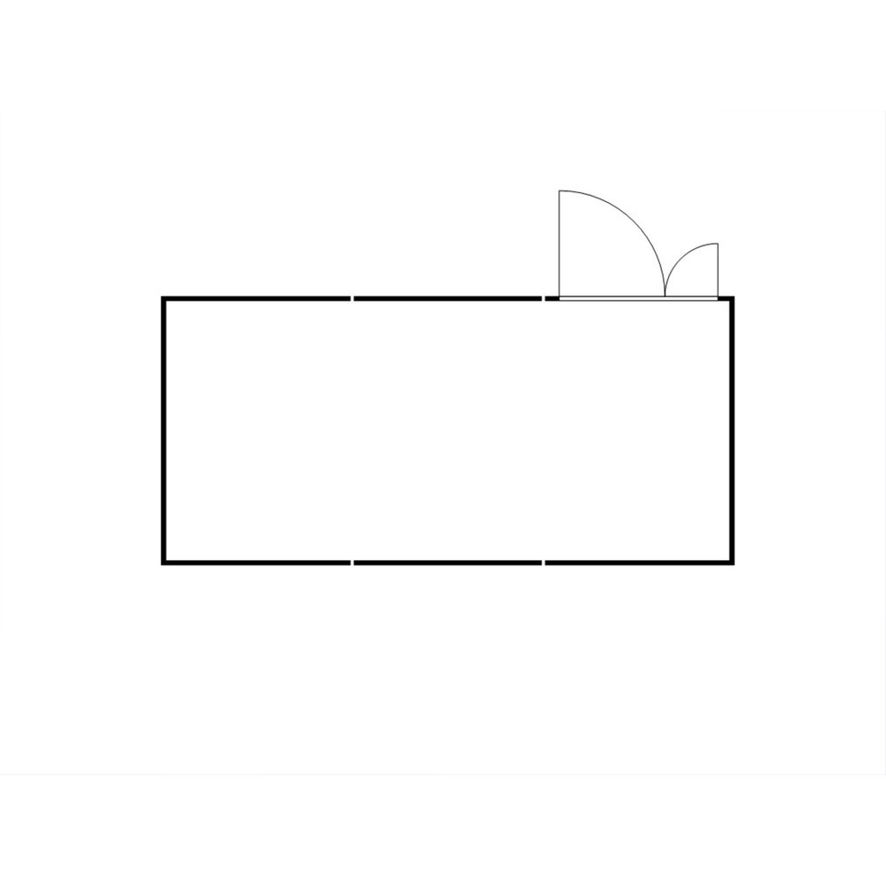 Numéro de l'image du produit 2: Combinaison de conteneurs de matériel FLADAFI® 18 m², démontés, sans fond, dimensions extérieures 3 050x6 520x2 115 mm, porte à doubles battants (division asymétrique), au centre du module