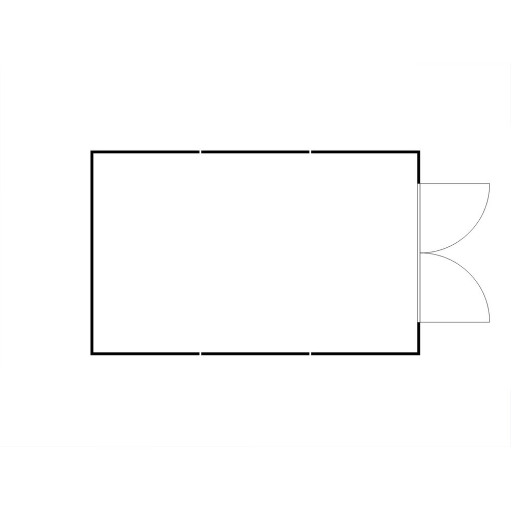 Numéro de l'image du produit 2: Combinaison de conteneurs de matériel FLADAFI® 25 m², démontés, sans fond, dimensions extérieures 4 050x6 520x2 115 mm, porte à doubles battants, au centre du côté avant