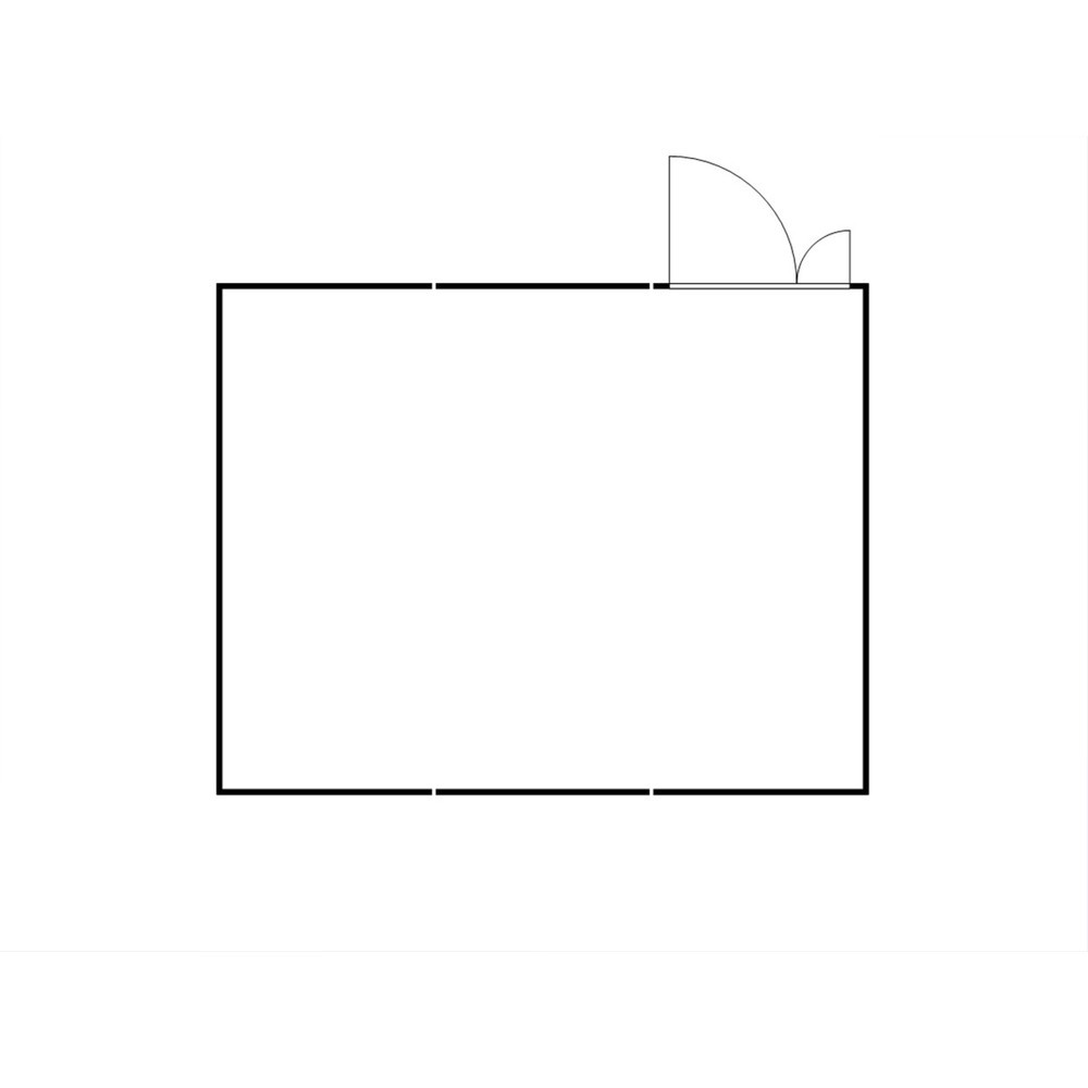Numéro de l'image du produit 2: Combinaison de conteneurs de matériel FLADAFI® 32 m², démontés, avec plancher en bois, dimensions extérieures 5 080x6 520x2 150 mm, porte à doubles battants (division asymétrique), au centre du module
