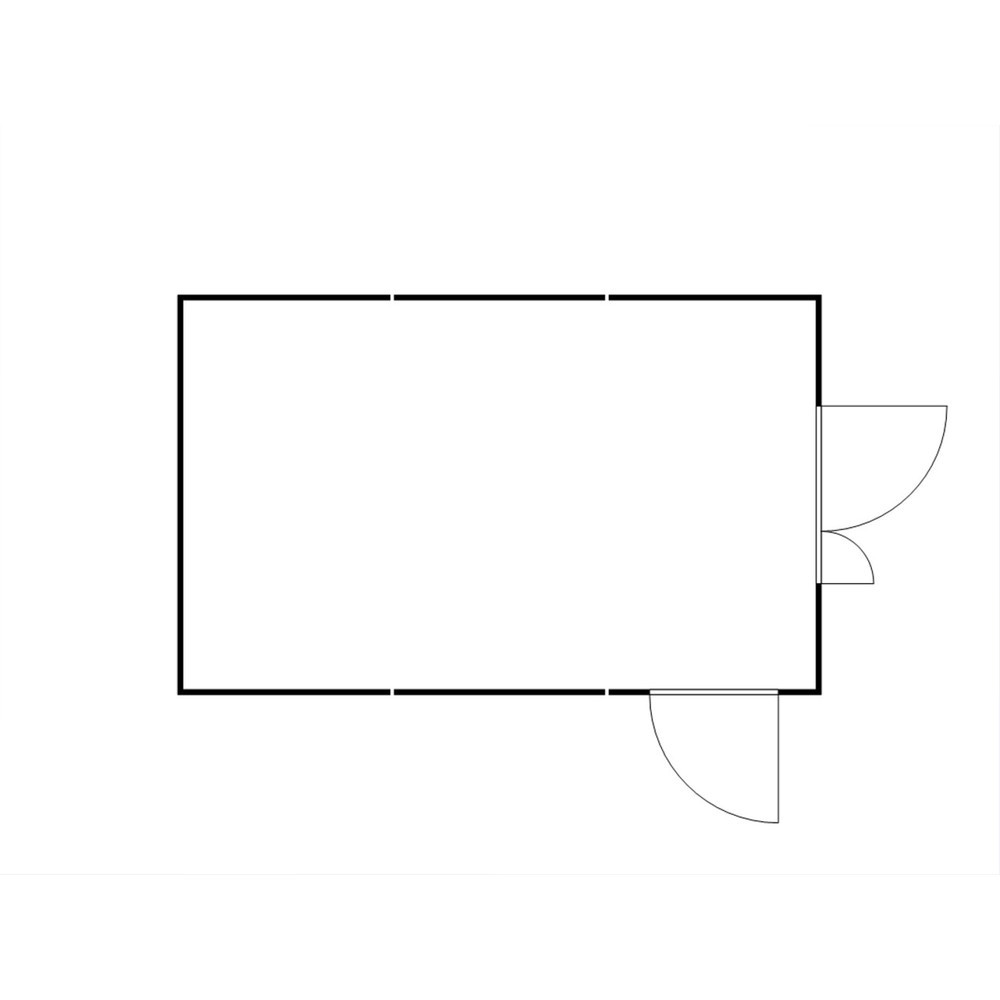 Numéro de l'image du produit 2: Combinaison de conteneurs de matériel FLADAFI® 25 m², démontés, sans fond, dimensions extérieures 4 050x6 520x2 115 mm, porte à doubles battants (division asymétrique), au centre du côté avant, porte supplémentaire