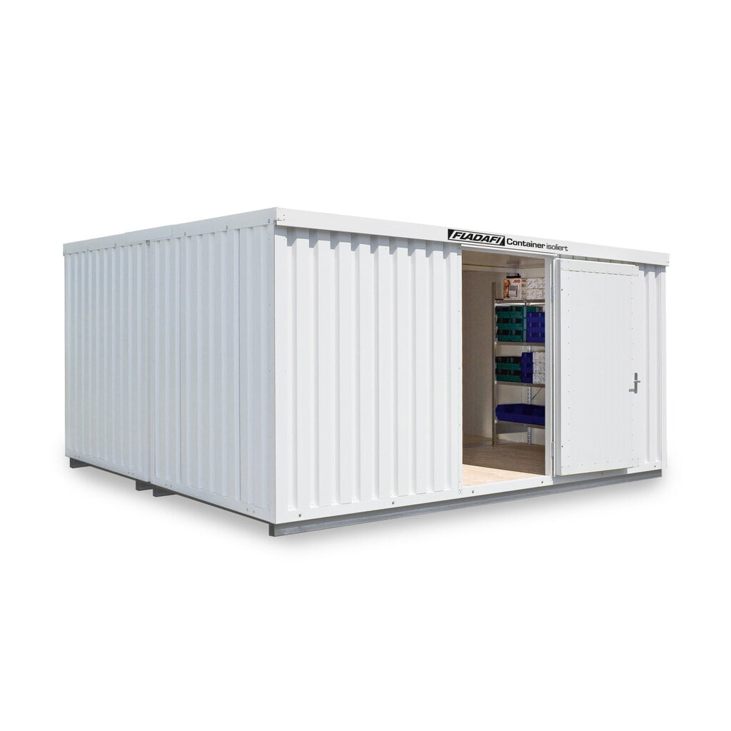Combinaison de conteneur de matériaux FLADAFI®, isolé, 20 m², avec sol isolé, haut. x larg. x prof. 2 500 x 5 080 x 4 340 mm, porte à un battant, au centre du module Illustration du produit: Combinaison de conteneur de matériaux FLADAFI®, isolé, 20 m², avec sol isolé, haut. x larg. x prof. 2 500 x 5 080 x 4 340 mm, porte à un battant, au centre du module