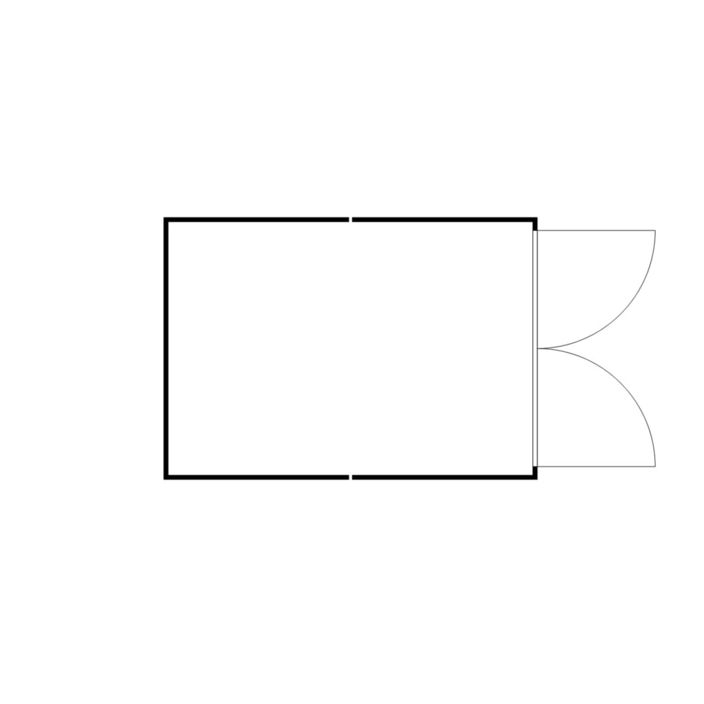 N° de l'image du produit 2 : Combinaison de conteneur de matériaux FLADAFI®, isolé, 12 m², avec sol isolé, haut. x larg. x prof. 2 500 x 3 050 x 4 340 mm, porte à doubles battants, centré à face avant
