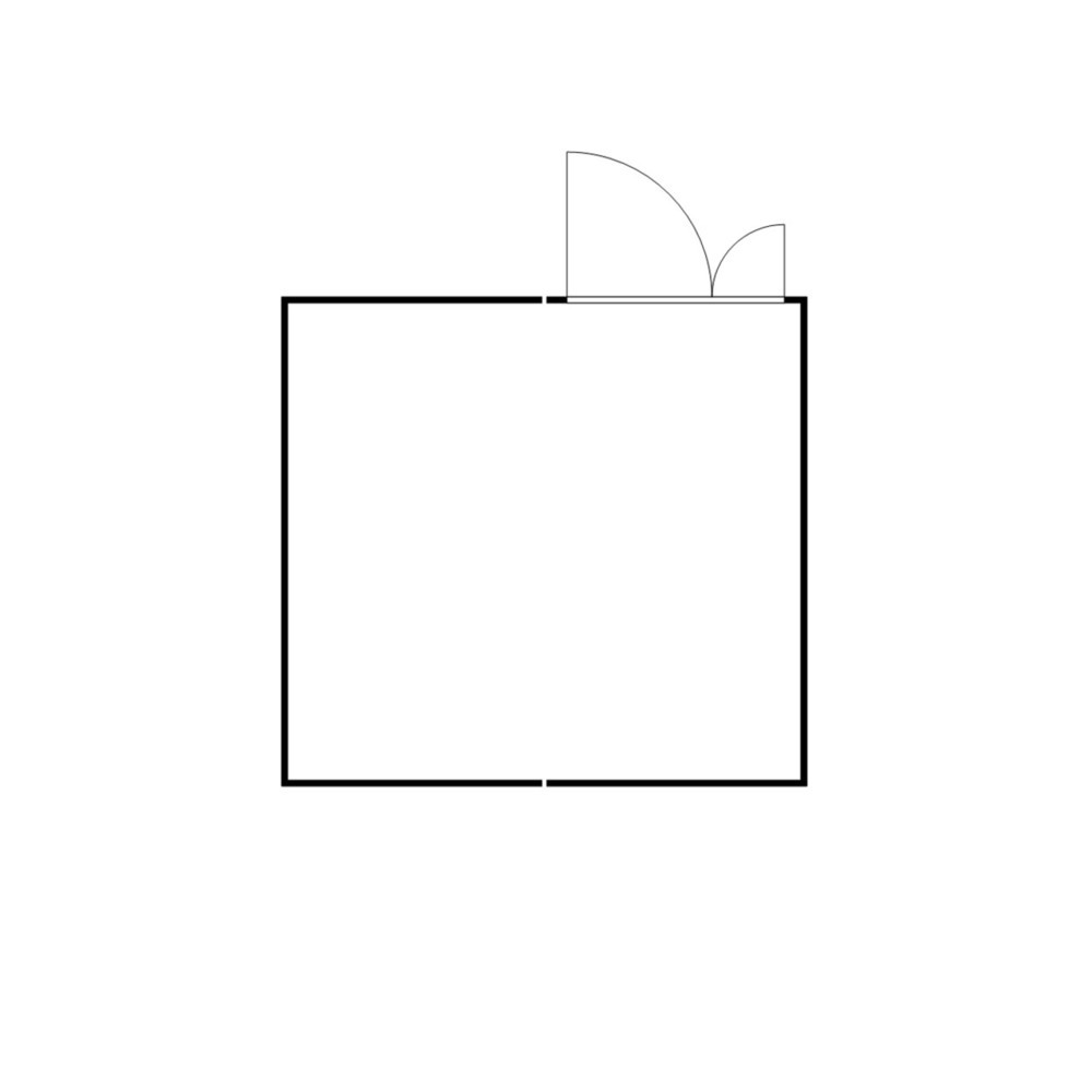 Numéro de l'image du produit 2: Combinaison de conteneurs de matériel FLADAFI® 16 m², isolés, avec plancher en bois, dimensions extérieures 4 050x4 340x2 405 mm, porte à doubles battants (division asymétrique), au centre du module