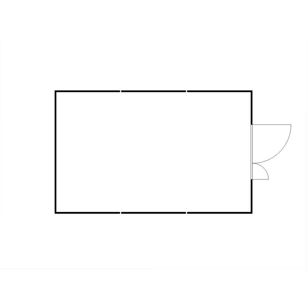 Numéro de l'image du produit 2: Combinaison de conteneurs de matériel FLADAFI® 25 m², isolés, avec plancher en bois, dimensions extérieures 4 050x6 520x2 470 mm, porte à doubles battants (division asymétrique), au centre du côté avant