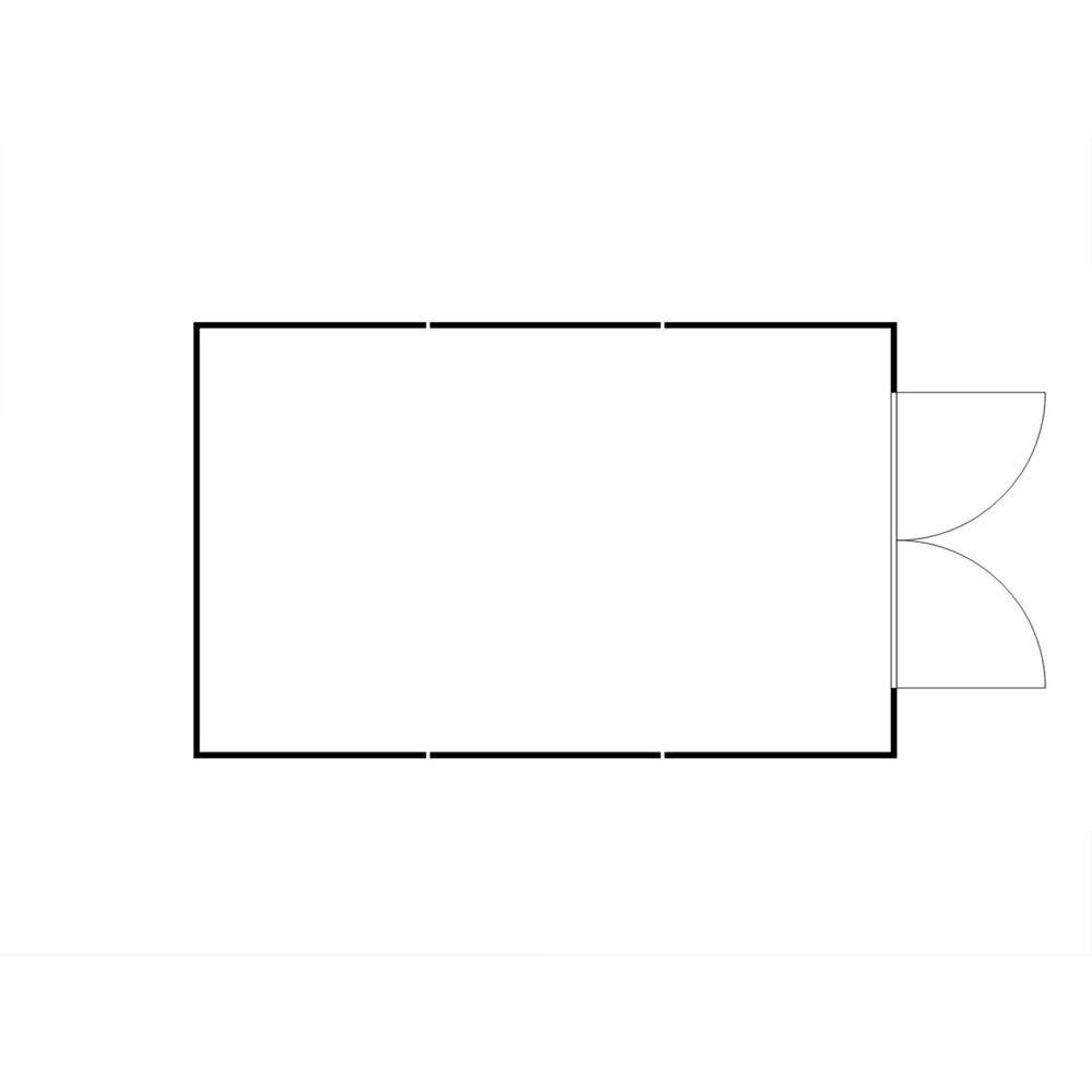 Numéro de l'image du produit 2: Combinaison de conteneurs de matériel FLADAFI® 25 m², isolés, avec plancher en bois, dimensions extérieures 4 050x6 520x2 405 mm, porte à doubles battants, au centre du côté avant