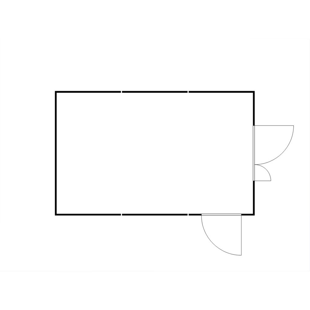 Numéro de l'image du produit 2: Combinaison de conteneurs de matériel FLADAFI® 25 m², isolés, avec fond isolé, dimensions extérieures 4 050x6 520x2 500 mm, porte à doubles battants (division asymétrique), au centre du côté avant, porte supplémentaire