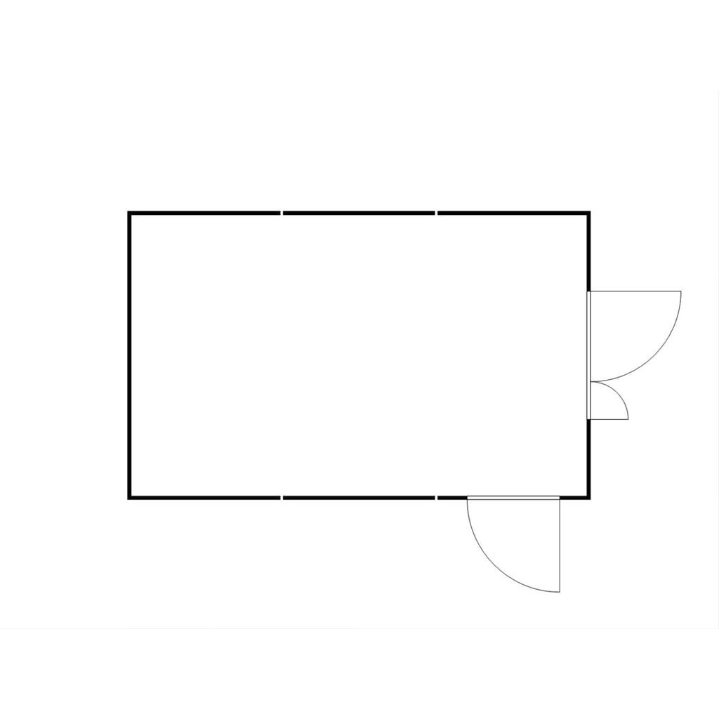 N° de l'image du produit 2 : Combinaison de conteneur de matériaux FLADAFI®, isolé, 25 m², avec sol isolé, haut. x larg. x prof. 2 500 x 4 050 x 6 520 mm, Porte à doubles battants (division asymétrique), centrée sur la face avant, porte supplémentaire