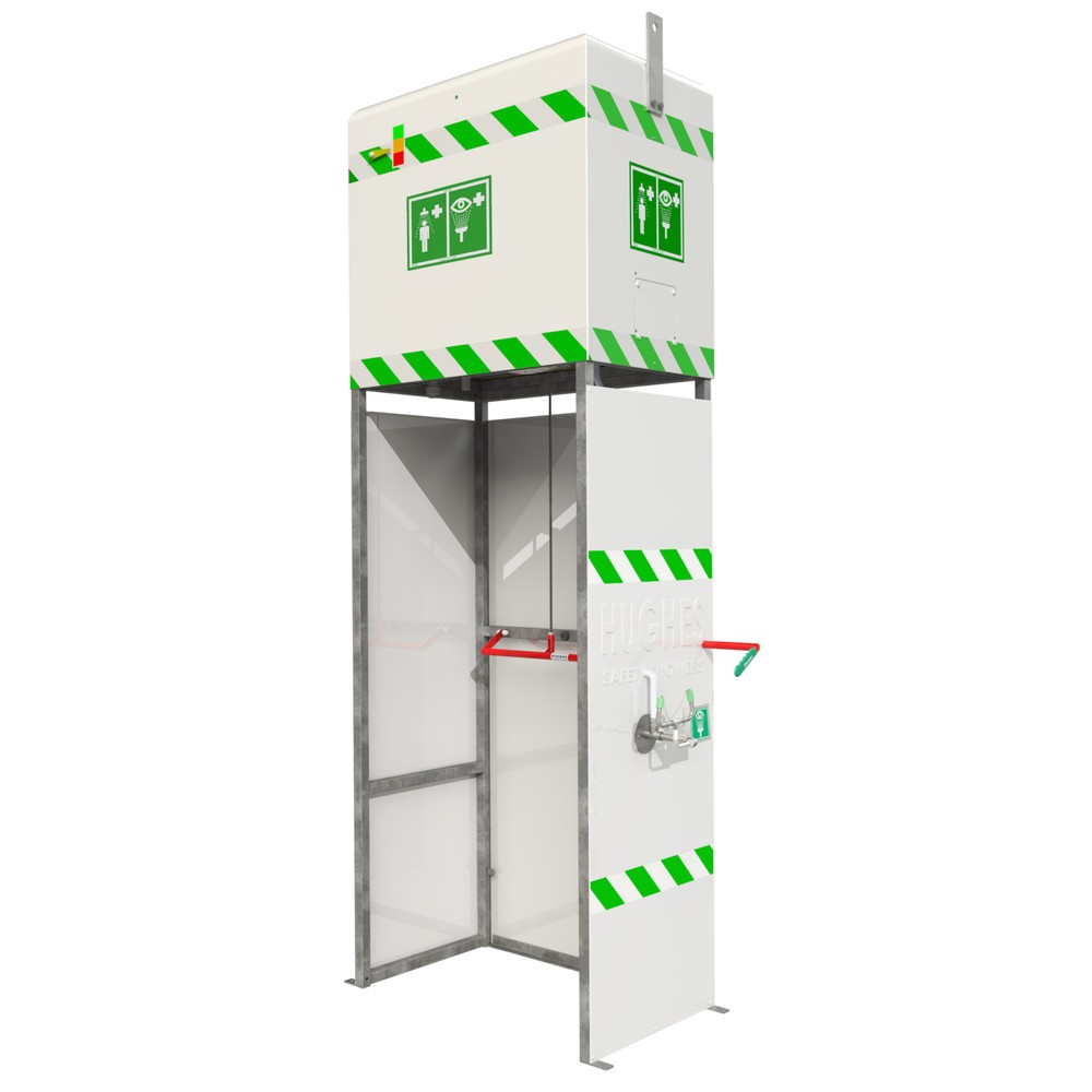 Illustration du produit: Combiné douchette corps/yeux Justrite® J14K350 Hughes, gainé et isolé, réservoir de 350 litres