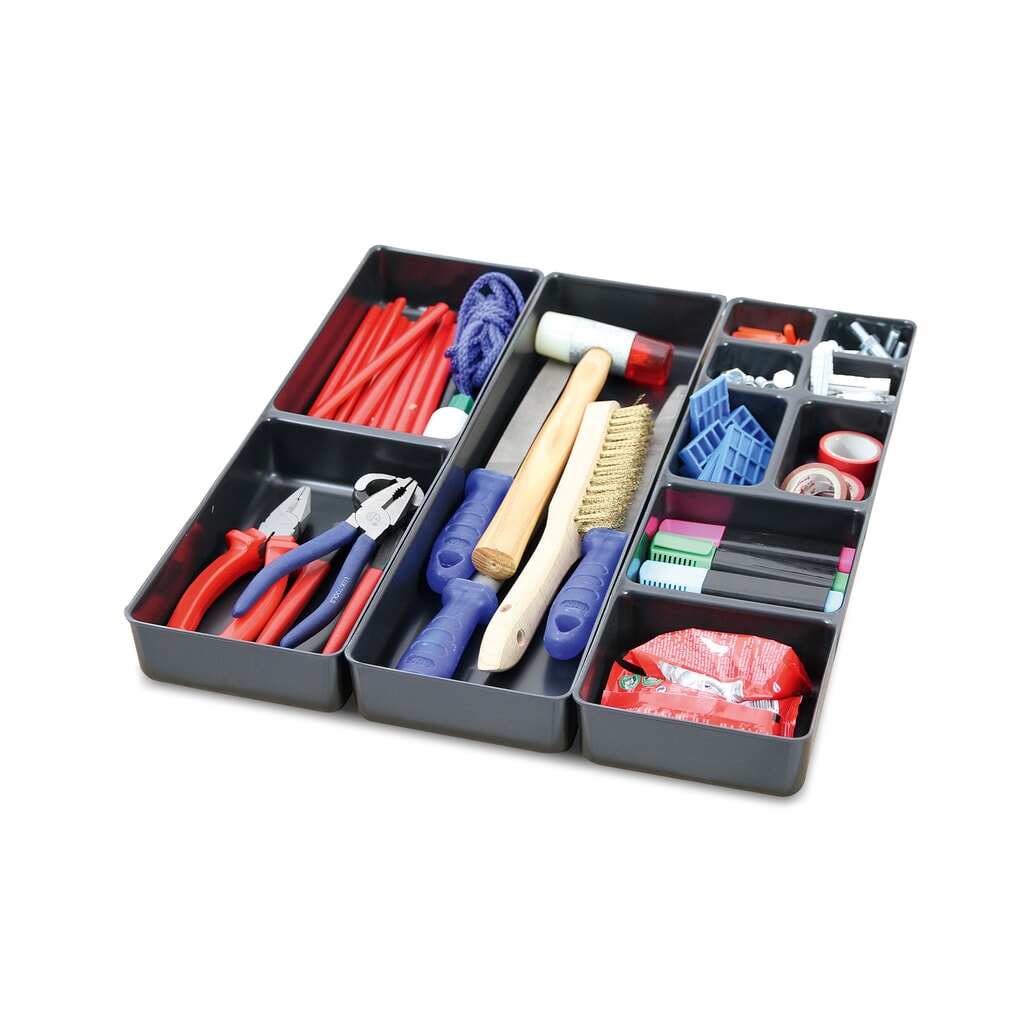 Compartimentage de tiroir pour armoire stumpf® en acier Premium, en plastique Illustration du produit: Compartimentage de tiroir pour armoire stumpf® en acier Premium, en plastique