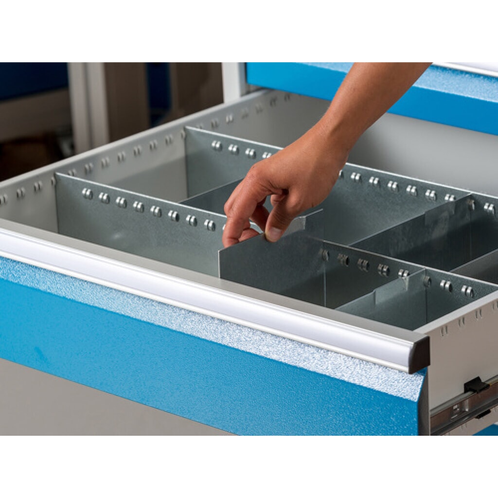 N° de l'image du produit 3 : Compartimentage de tiroir métallique pour établis en ligne Bedrunka+Hirth, pour une hauteur de façade de 150 mm, 9 compartiments