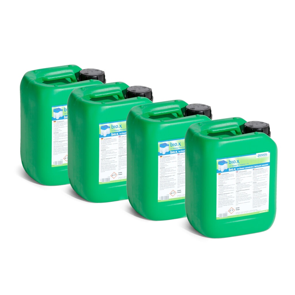 Illustration du produit: Concentré de nettoyage bio.x, kit de remplissage initial, 4 bidons de 5 litres