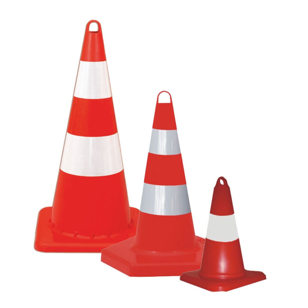 Cône de signalisation en PP, solide, visible le jour, hauteur de 500 mm Illustration du produit: Cône de signalisation en PP, solide, visible le jour, hauteur de 500 mm