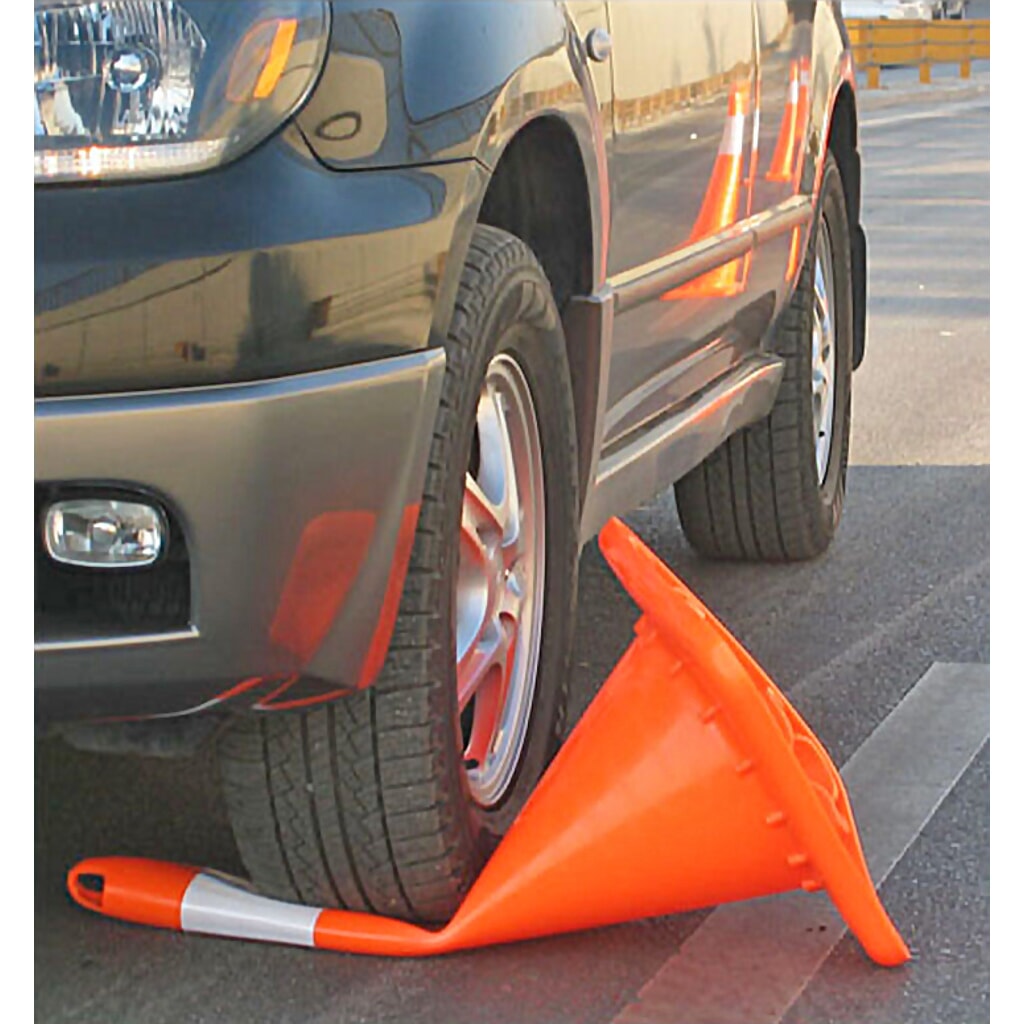 N° de l'image du produit 2 : Cône de signalisation en PVC, pratiquable, rétroréfléchissant, hauteur de 900 mm
