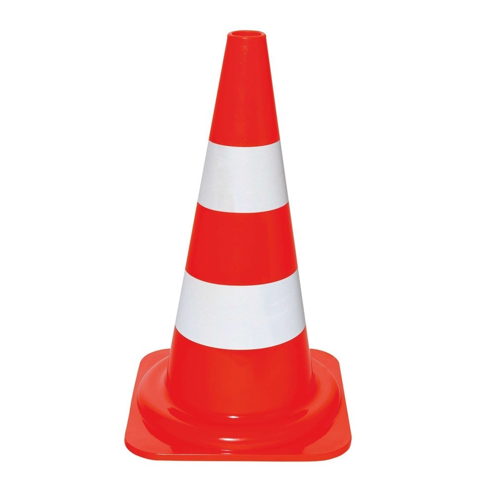 Numéro de l'image du produit 1: Cônes de signalisation MORAVIA en PVC, réfléchissants, 2 anneaux blancs, hauteur 500 mm