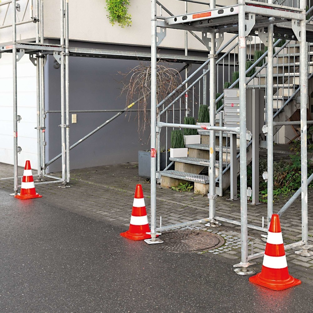 Numéro de l'image du produit 3: Cônes de signalisation MORAVIA en PVC, réfléchissants, 2 anneaux blancs, hauteur 500 mm
