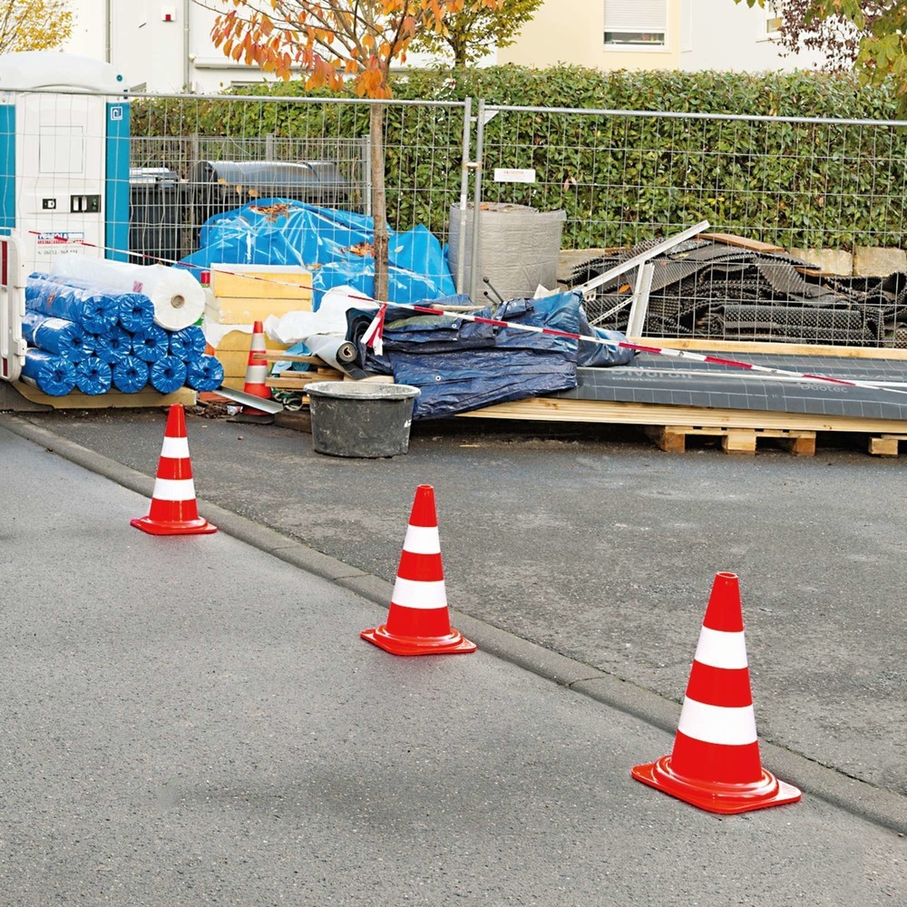 Numéro de l'image du produit 4: Cônes de signalisation MORAVIA en PVC, réfléchissants, 2 anneaux blancs, hauteur 500 mm