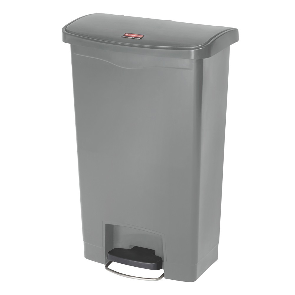 Illustration du produit: Conteneur à déchets à pédale Rubbermaid Slim Jim® avec pédale sur le côté large, plastique, 50 l, gris