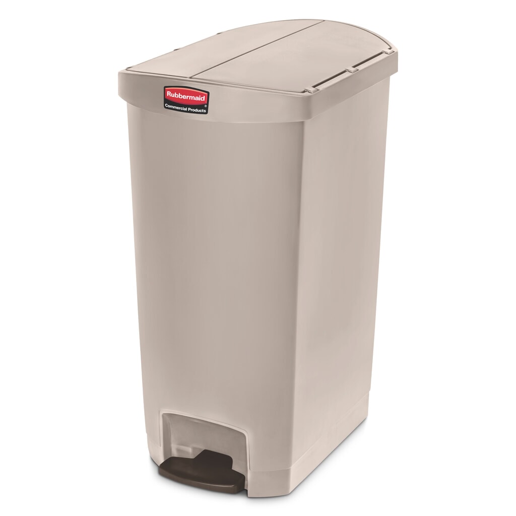 Illustration du produit: Rubbermaid Slim Jim® Pédale sur le côté étroit, plastique, 50 litres, Beige