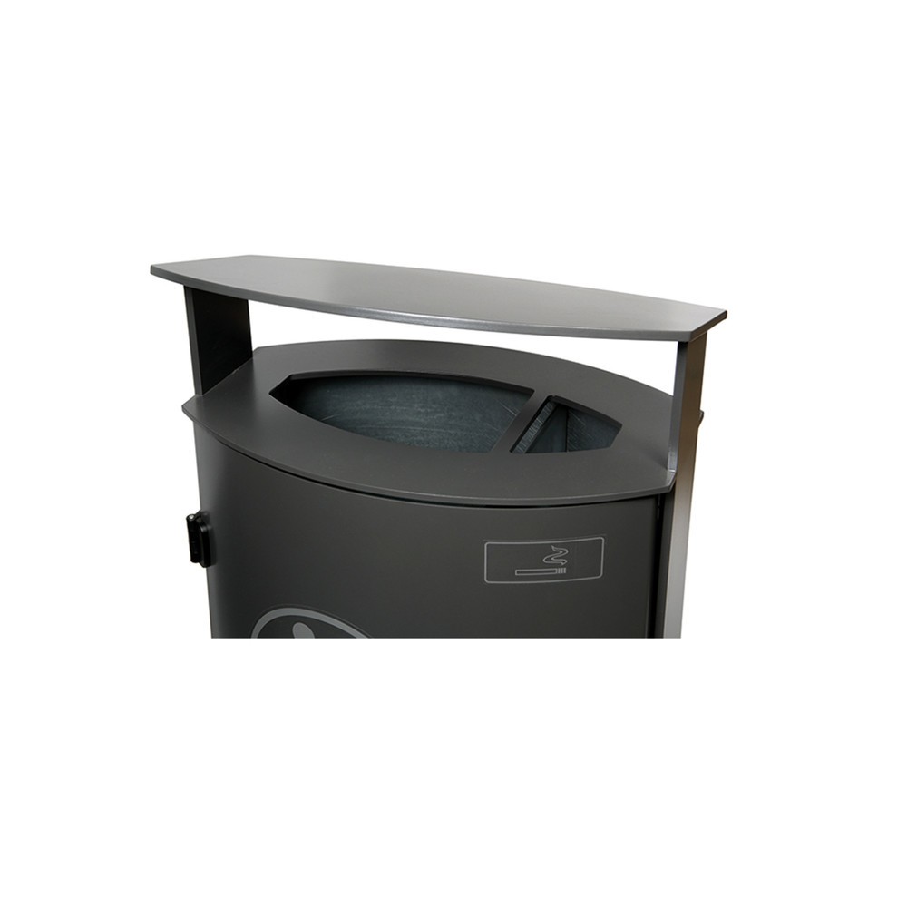 Numéro de l'image du produit 2: Poubelle RENNER avec capot biseauté et cendrier modèle 7092, 70 litres, cobalt bleu