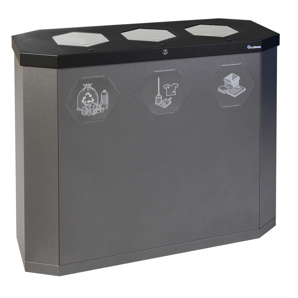Illustration du produit: Conteneur à déchets stumpf®, Sixco 3 swing fer micacé