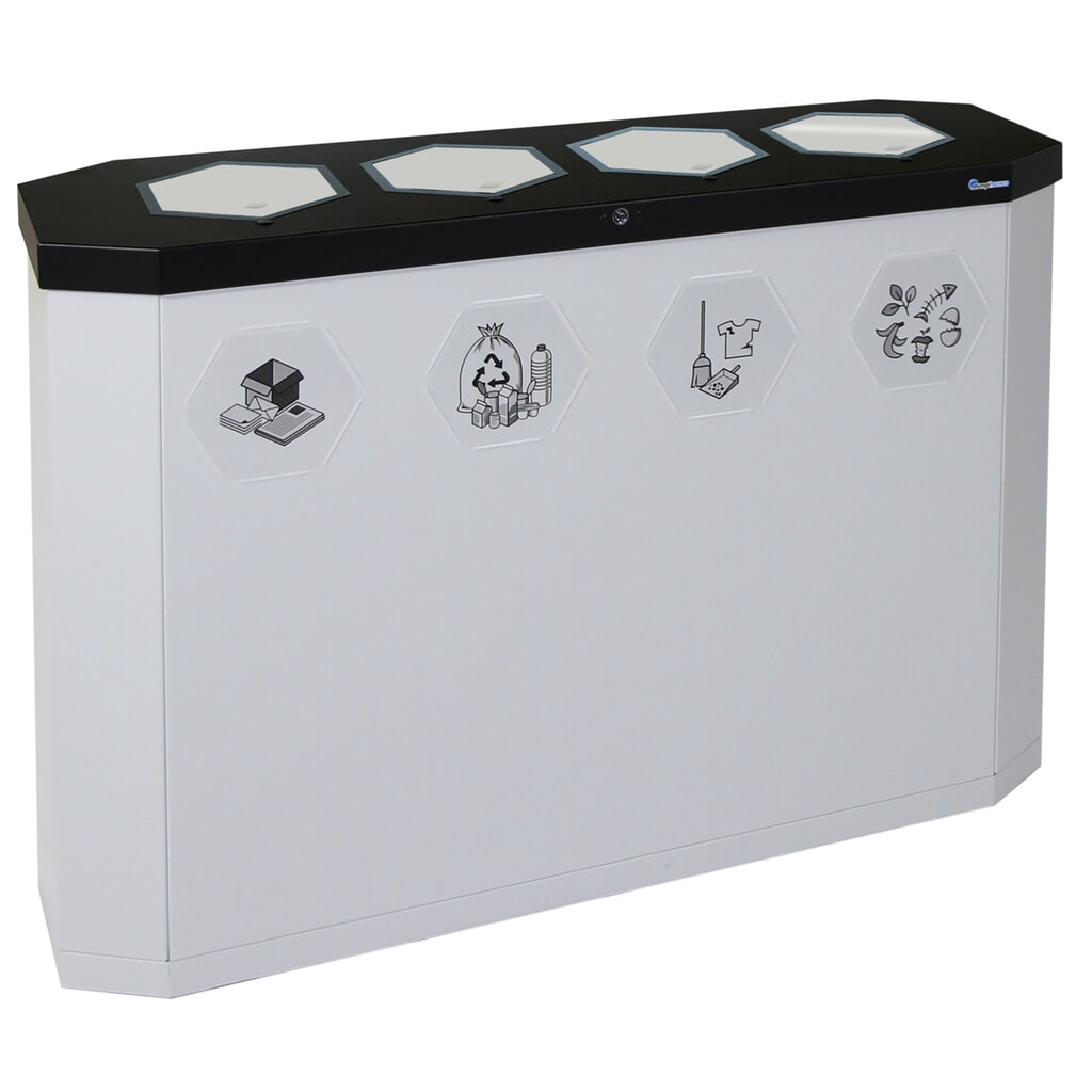 N° de l'image du produit 1 : Conteneur à déchets stumpf®, Sixco 4 swing gris clair