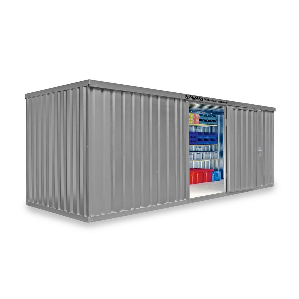Numéro de l'image du produit 1: Conteneur matériau module unique, HxLxP 2 150 x 6,080 x 2 170 mm, monté, plancher en bois, peint, gris clair