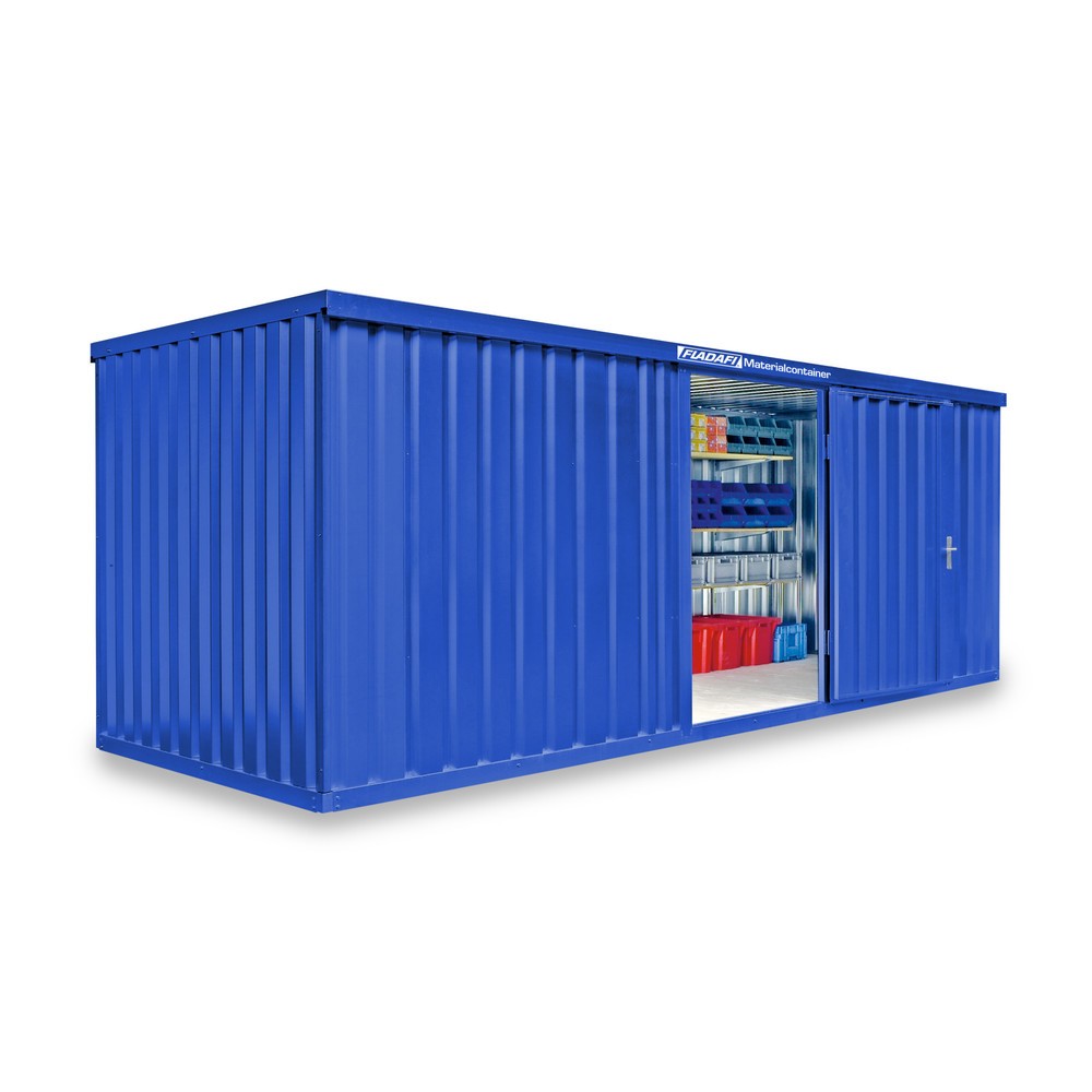 Numéro de l'image du produit 1: Conteneur à matériaux module unique, HxlxP 2 150 x 6 080 x 2 170 mm, monté, plancher en bois, peint, bleu gentiane