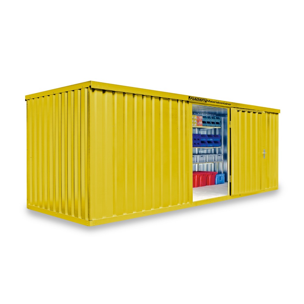 Numéro de l'image du produit 1: Conteneur à matériaux module unique, HxlxP 2 150 x 6 080 x 2 170 mm, monté, plancher en bois, peint, jaune signalisation