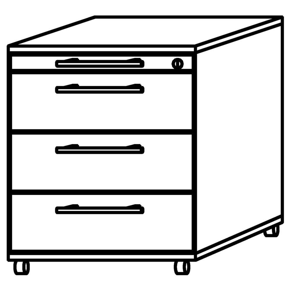 Numéro de l'image du produit 2: Conteneur à roulettes Akzent, HxlxP 590 x 428 x 580 mm, gris