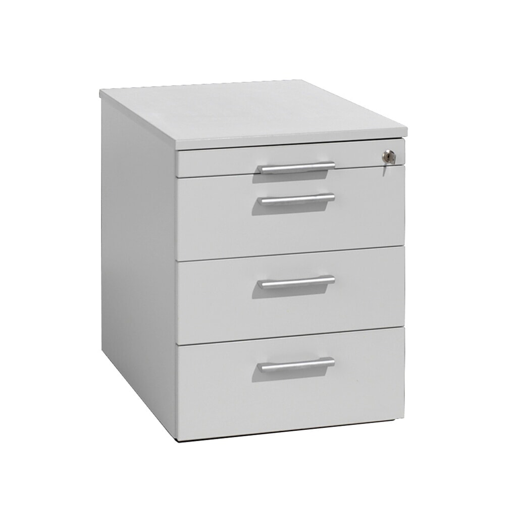 Conteneur à roulettes Lissabon, H x l x P 566 x 600 x 430 mm, 3 inserts en plastique, gris clair Illustration du produit: Conteneur à roulettes Lissabon, H x l x P 566 x 600 x 430 mm, 3 inserts en plastique, gris clair