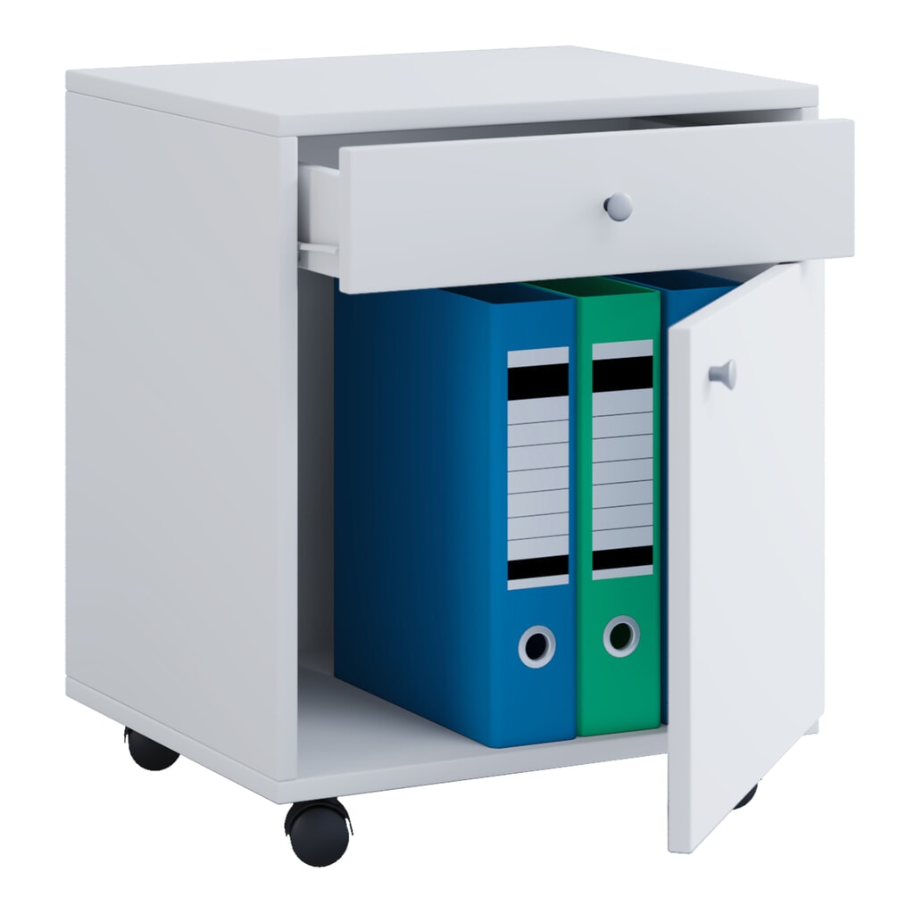 Illustration du produit: Conteneur d'angle à roulettes Masola Maxi, HxlxP 540 x 450 x 380 mm, blanc