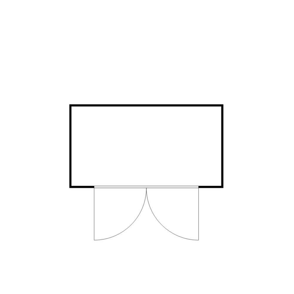 Numéro de l'image du produit 2: Conteneur de matériel FLADAFI® 8m², galvanisé, démonté, sans fond, dimensions extérieures 4 050x2 170x2 115 mm, porte à doubles battants, au centre du côté large