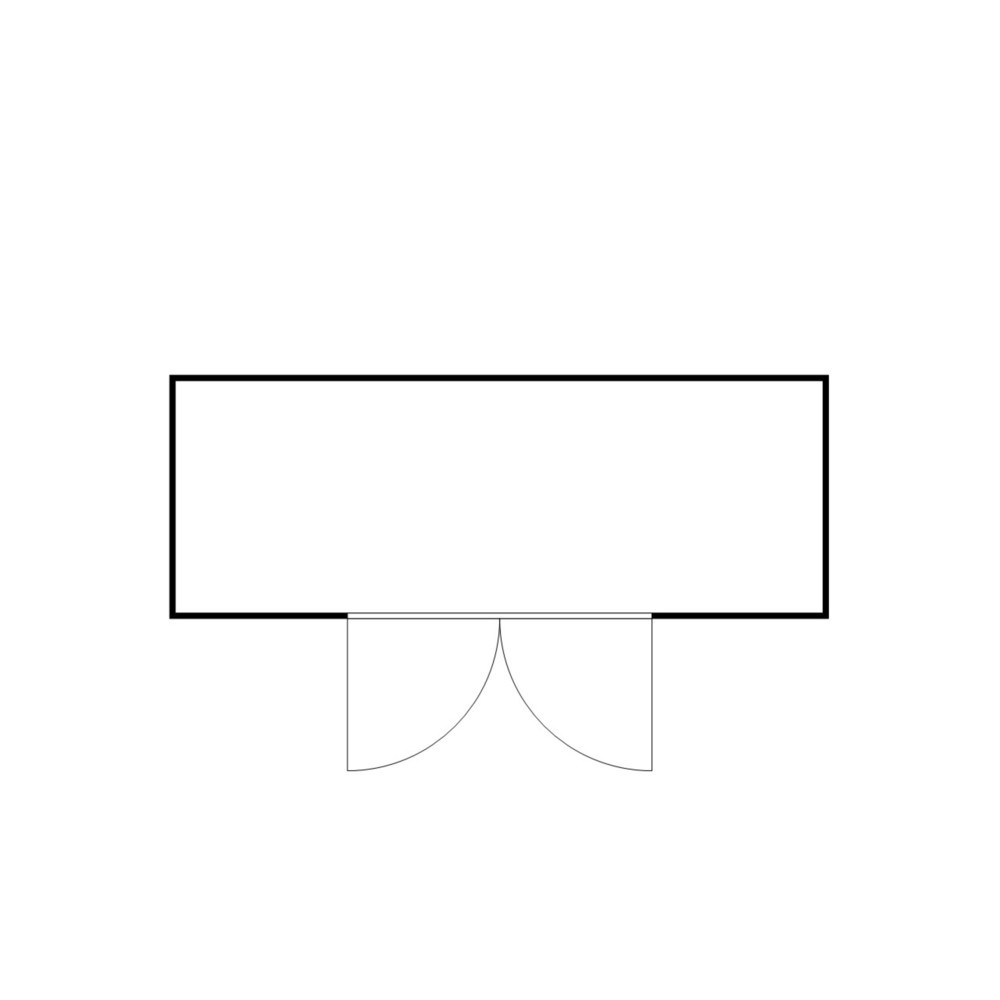 Numéro de l'image du produit 2: Conteneur de matériel FLADAFI® 12m², galvanisé, démonté, sans fond, dimensions extérieures 6 080x2 170x2 115 mm, porte à doubles battants, au centre du côté large