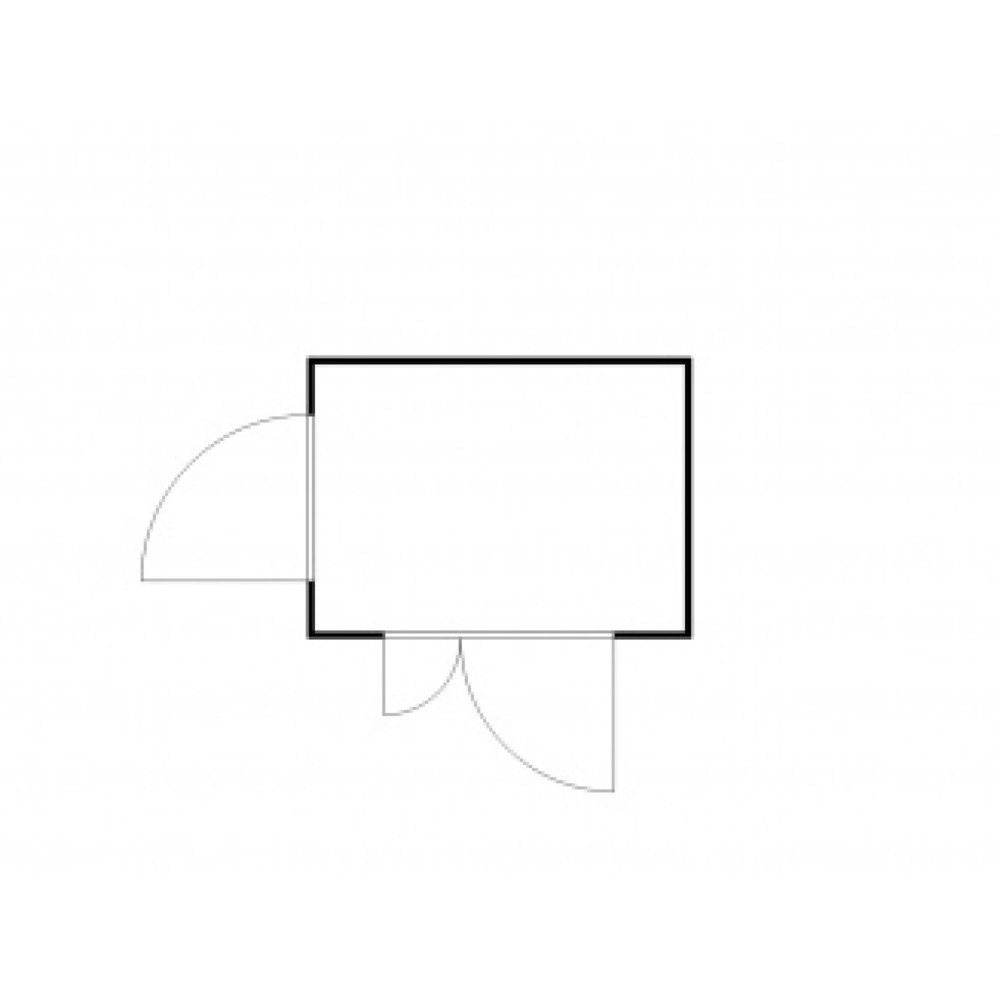 Numéro de l'image du produit 2: Conteneur de matériel FLADAFI® 6m², galvanisé, démonté, sans fond, dimensions extérieures 3 050x2 170x2 115 mm, porte à doubles battants (division asymétrique), au centre du côté large, porte supplémentaire