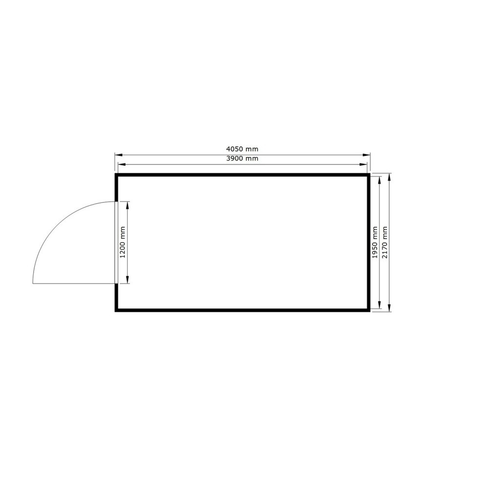 Numéro de l'image du produit 2: Conteneur de matériel FLADAFI® 8m², isolés, avec fond isolé, dimensions extérieures 4 050x2 170x2 500 mm, porte à un battant, au centre du côté avant