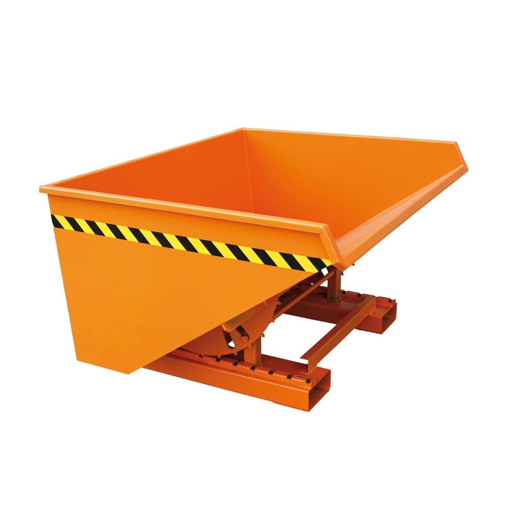 Conteneur inclinable avec glissières, volume 2 m³, orange pur Illustration du produit: Conteneur inclinable avec glissières, volume 2 m³, orange pur