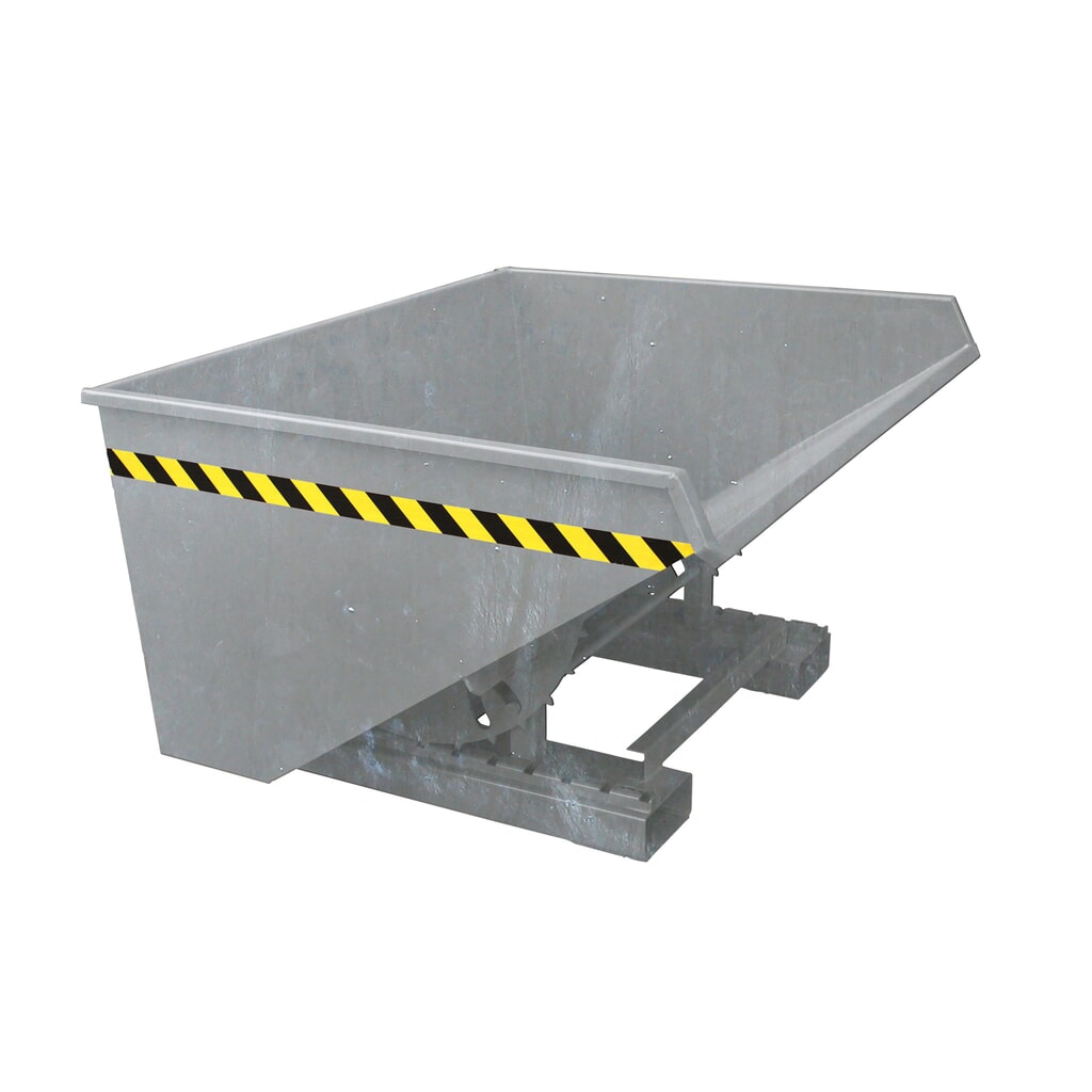 Réservoir inclinable avec glissières, volume 0,75 m³, galvanisé à chaud Illustration du produit: Réservoir inclinable avec glissières, volume 0,75 m³, galvanisé à chaud