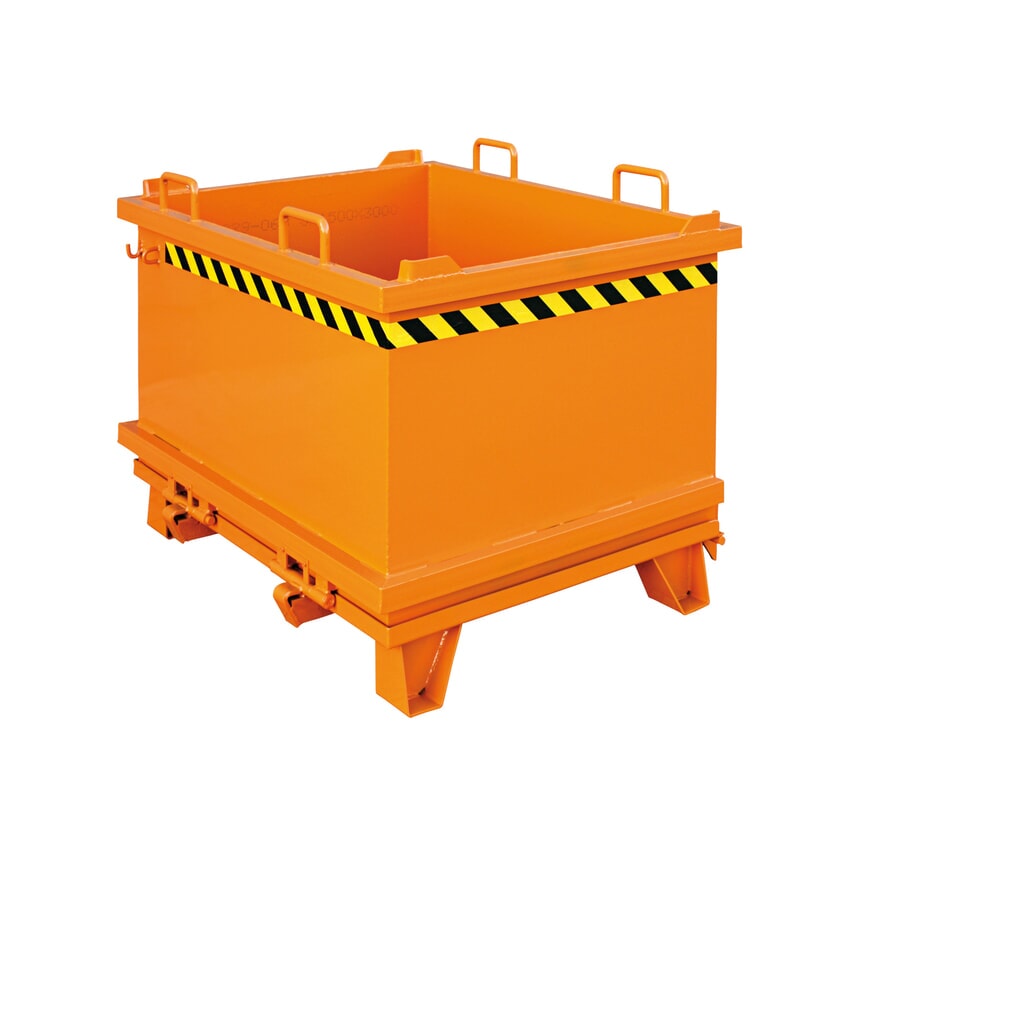 Conteneur inférieur pliable avec câble de traction, volume 0.75 m³, orange pur Illustration du produit: Conteneur inférieur pliable avec câble de traction, volume 0.75 m³, orange pur