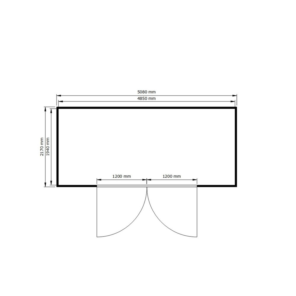 Numéro de l'image du produit 2: Conteneur pour substances dangereuses SAFE Tank 1700 ALG, isolé, installation à l'extérieur, complètement monté, revêtement plastique RAL 9002, dimensions extérieures 5 380x2 170x2 520 mm, porte à doubles battants, au centre du côté large,