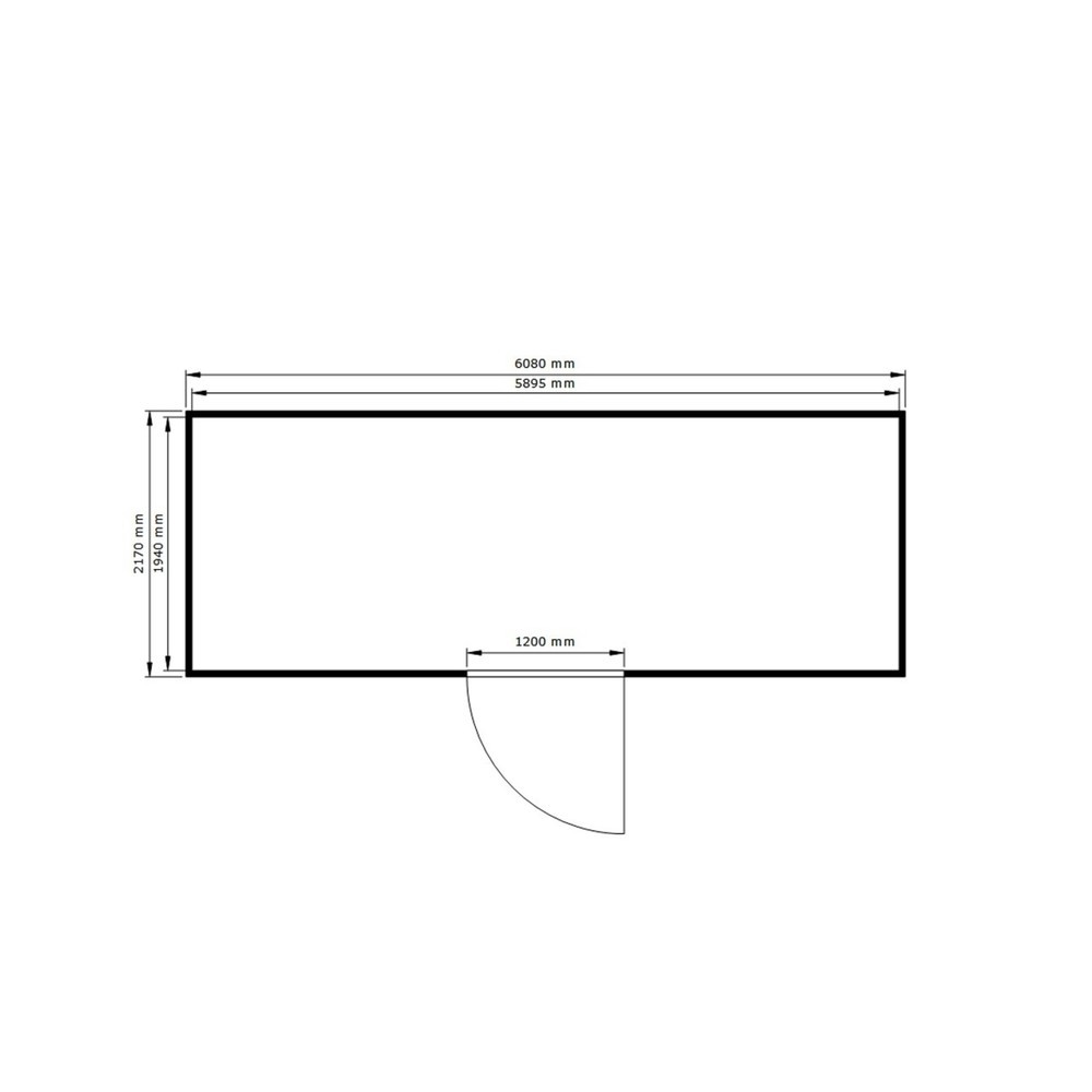 Numéro de l'image du produit 2: Conteneur pour substances dangereuses SAFE Tank 1700 ALG, isolé, installation à l'extérieur, complètement monté, revêtement plastique RAL 9002, dimensions extérieures 6 380x2 170x2 560 mm, porte à un battant, au centre du côté large, surface