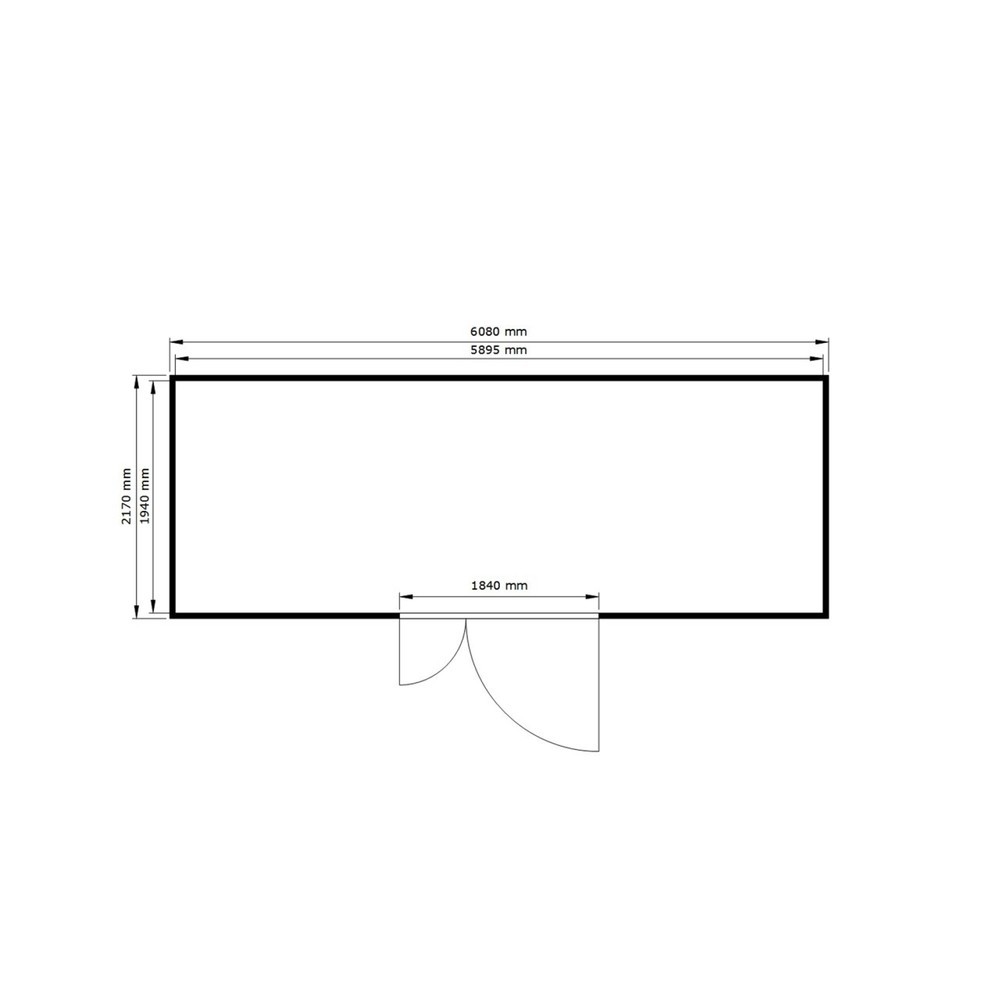 Numéro de l'image du produit 2: Conteneur pour substances dangereuses SAFE Tank 1900 ALG, isolé, installation à l'extérieur, complètement monté, revêtement plastique RAL 9002, dimensions extérieures 6 380x2 170x2 560 mm, porte à doubles battants (division asymétrique), au