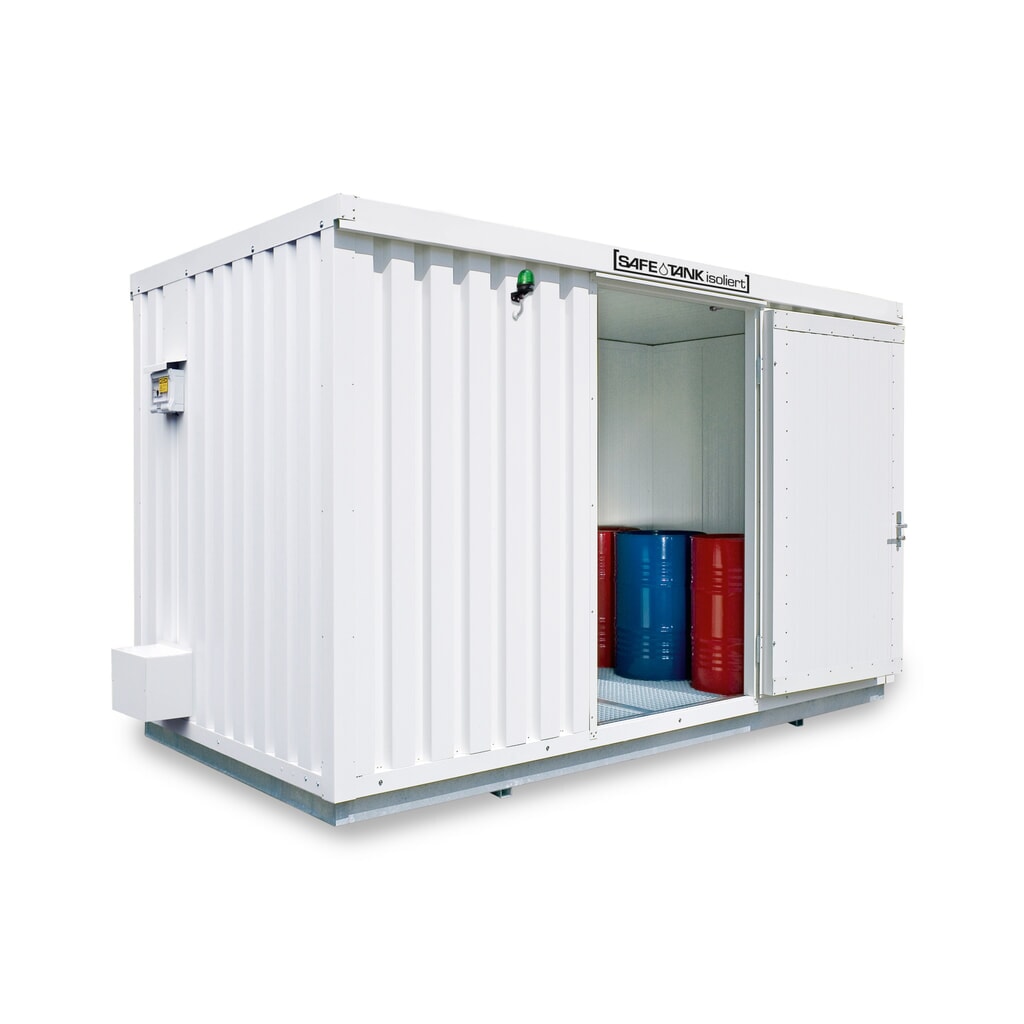 Conteneur pour substances dangereuses SAFE Tank 1700 ECO, efficacité énergétique grâce à la commande du ventilateur en fonction des besoins, dimensions extérieures 6 380x2 170x2 560 mm, porte à un battant, au centre du côté large, surface de Illustration du produit: Conteneur pour substances dangereuses SAFE Tank 1700 ECO, efficacité énergétique grâce à la commande du ventilateur en fonction des besoins, dimensions extérieures 6 380x2 170x2 560 mm, porte à un battant, au centre du côté large, surface de