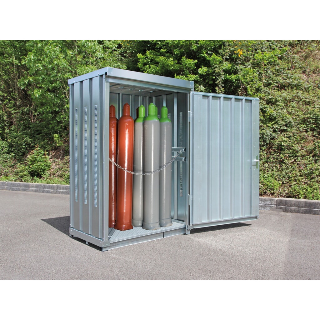 Conteneur pour Stockage de gaz avec cadre de base, HxLxP 2.250 x 1.420 x 1.080 mm Illustration du produit: Conteneur pour Stockage de gaz avec cadre de base, HxLxP 2.250 x 1.420 x 1.080 mm
