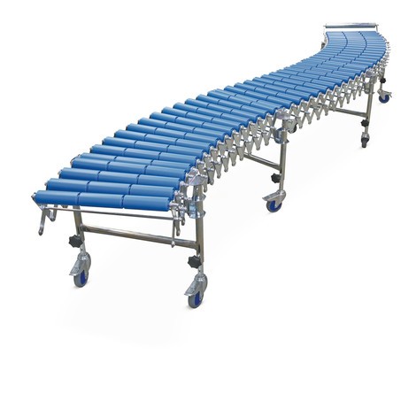 N° de l'image du produit 1 : Convoyeur à rouleaux à ciseaux, longueur 4,0 à 9,6 m, largeur 300 mm