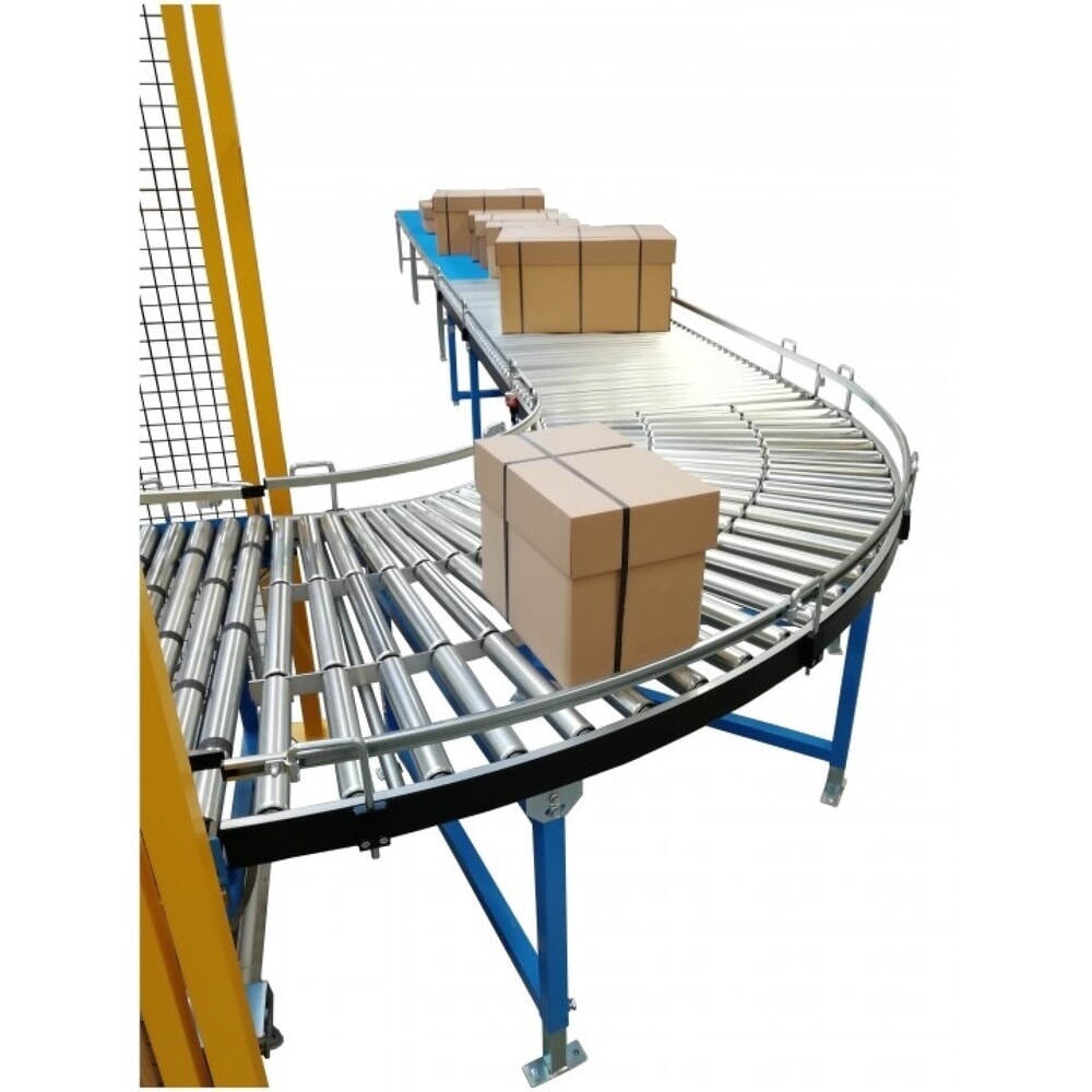 Numéro de l'image du produit 3: Convoyeur léger à rouleaux, rouleaux en acier, courbe de 90°, largeur de 300 mm, entraxe : 100 mm