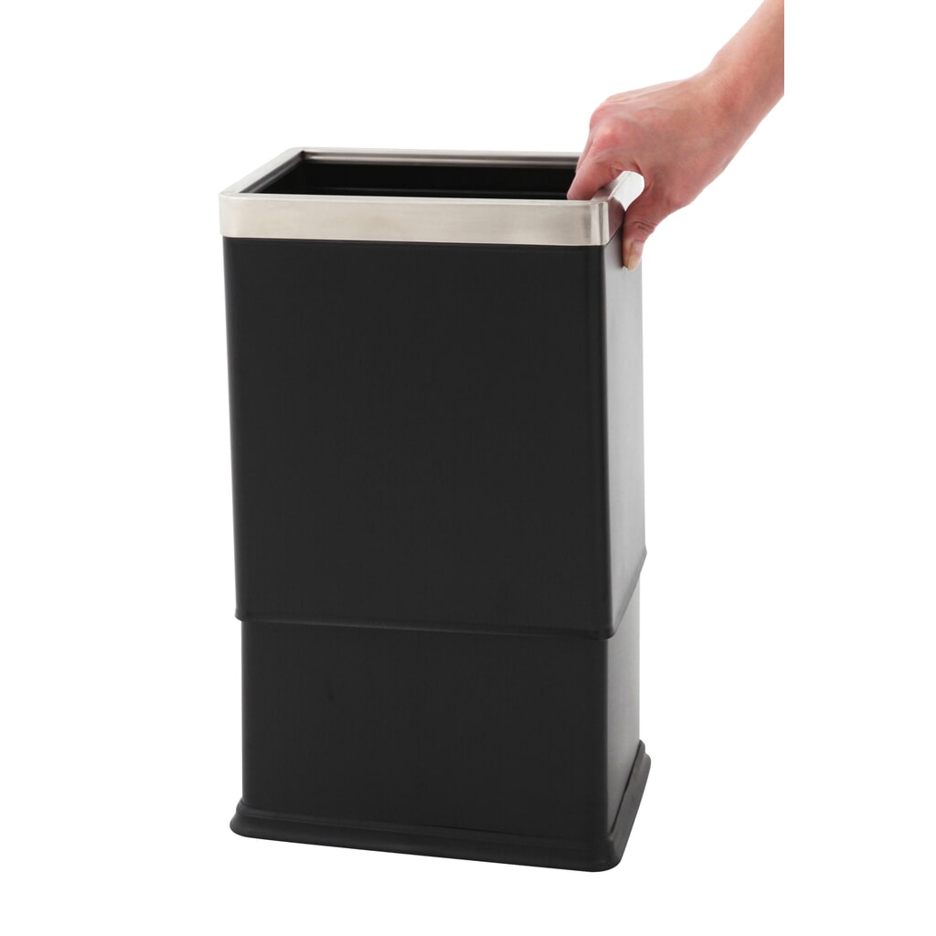 N° de l'image du produit 2 : Corbeille à papier à double paroi, rectangulaire, 10 litres, noir