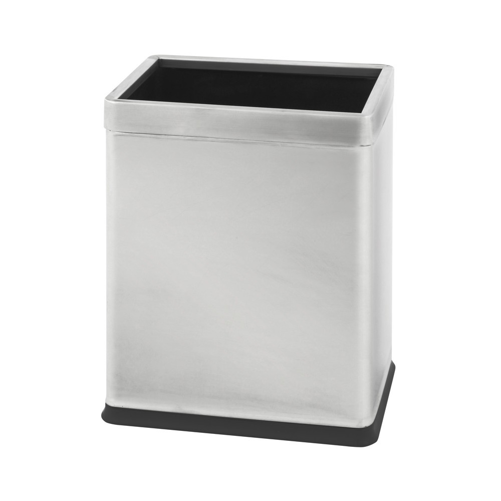Numéro de l'image du produit 1: Corbeille à papier à double paroi, rectangulaire, 10 litres, acier inoxydable mat