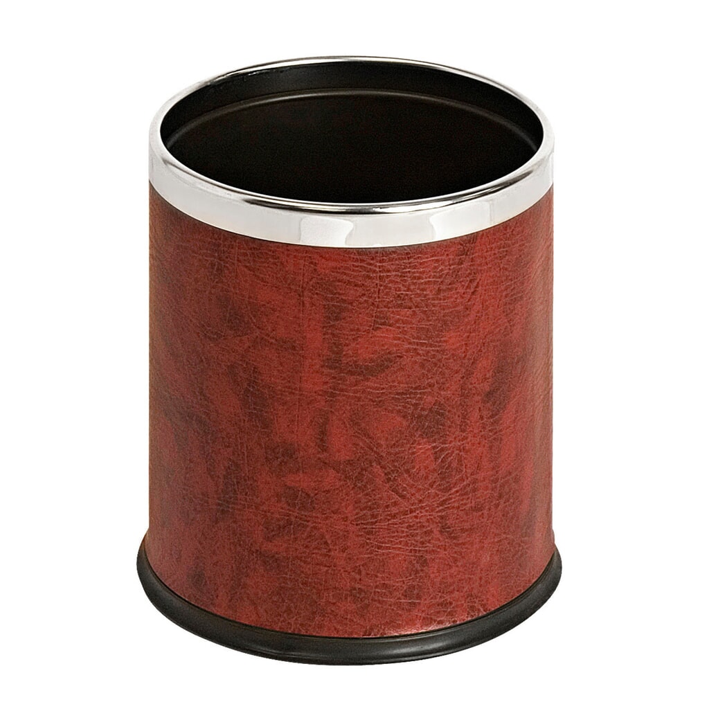 Corbeille à papier aspect cuir, double paroi, 10 litres